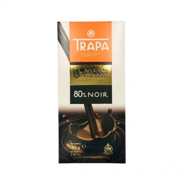 Шоколад "TRAPA" 0% чорний 80% без цукру, 80 г, Іспанія