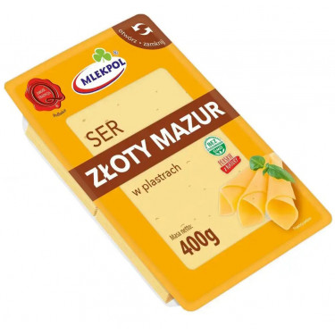 Сир "Mlekpol" Zloty Mazur, 400г, Польща