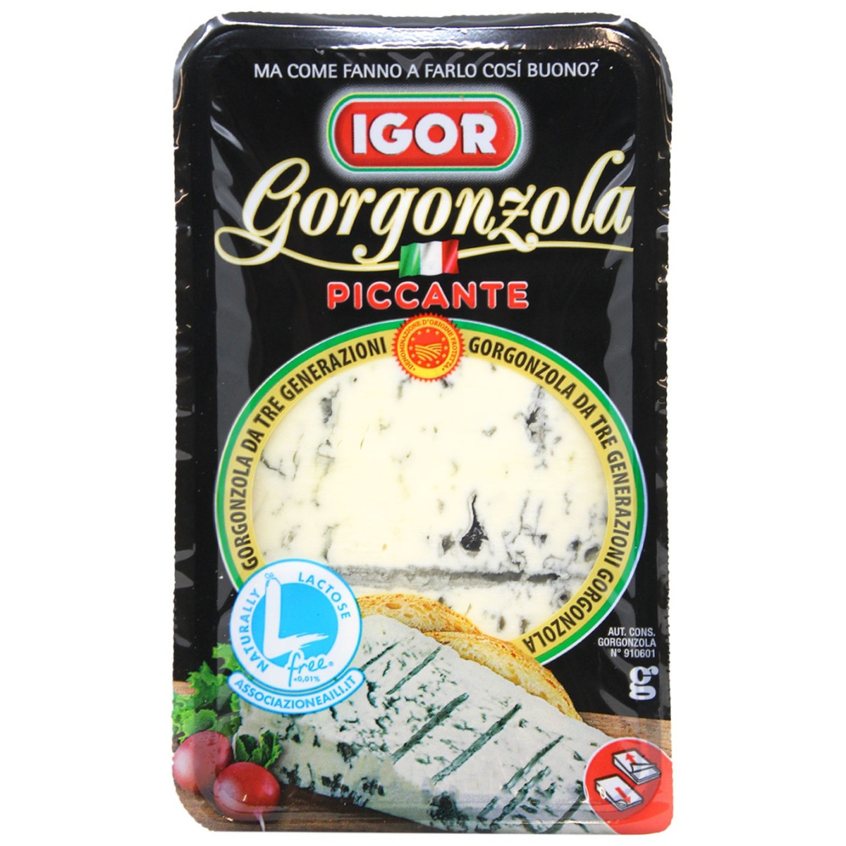 Сир з пліснявою "Igor" Gorgonzola Piccante, 150г, Італія