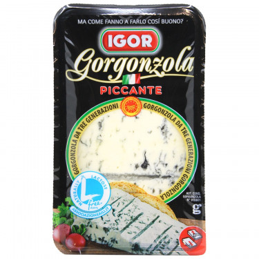Сир з пліснявою "Igor" Gorgonzola Piccante, 150г, Італія