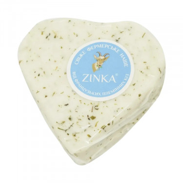 Сир "Zinka" напів.тв Сердечко 45% з італ. травами, 100г, Україна