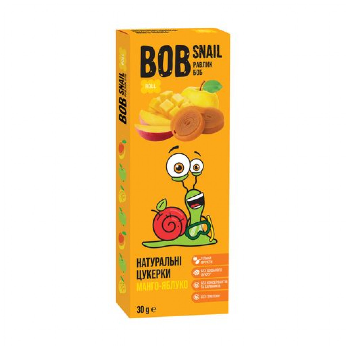 Цукерки "Bob Snail" з манго, 30г, Україна