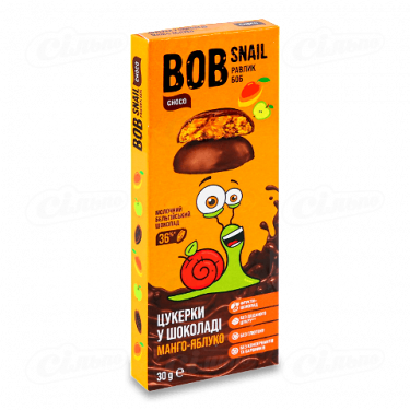Цукерки "Bob Snail" з манго в молоч. шоколаді, 30г, Україна