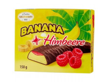 Цукерки "Hauswirth" Banana Himbeere/ малина, 150г