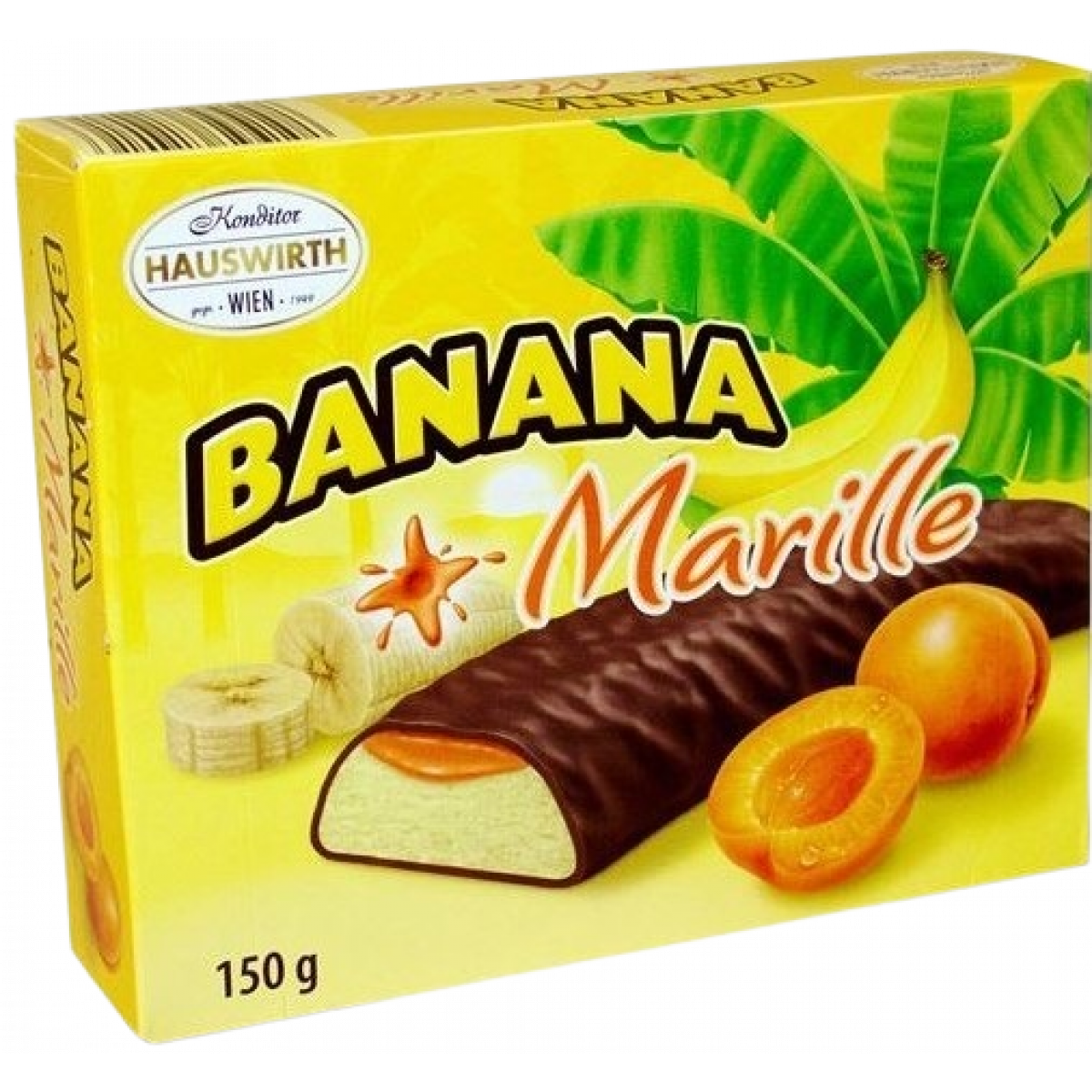Цукерки "Hauswirth" Banana Marille/ абрикос, 150г, Австрія