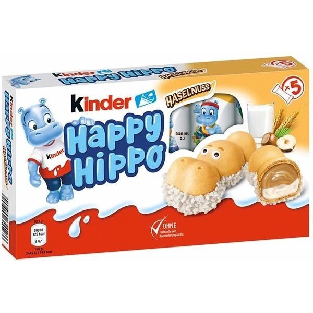Цукерки "Kinder" Happy Hippo біле, 103.5 г, Німеччина