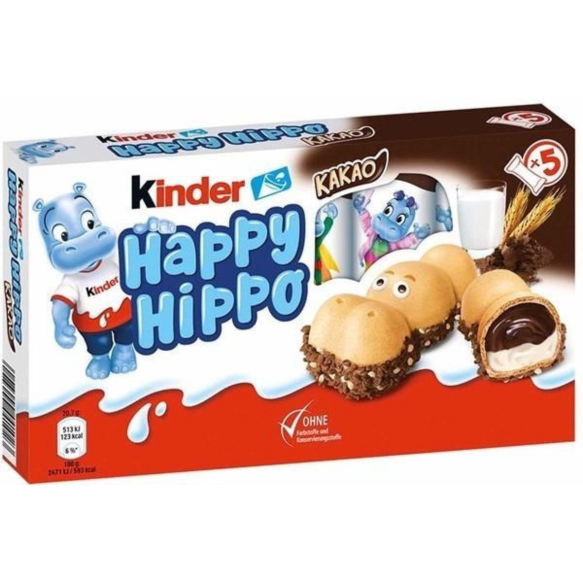 Цукерки "Kinder" Happy hippo шоколадне, 103.5г, Німеччина