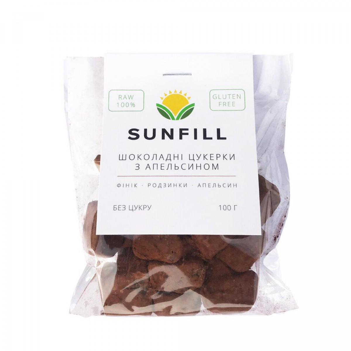 Цукерки "Sunfill" шоколадно-апельсинові, 100г, Україна
