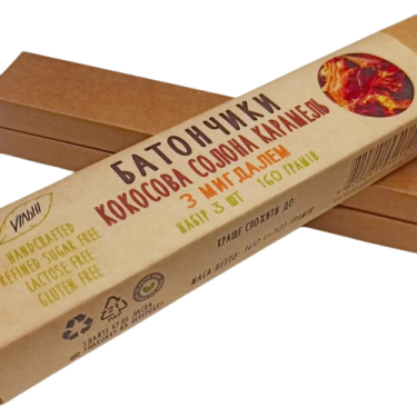 Батончики "VILNI" кокосова солона карамель з мигд, 160г, Україна