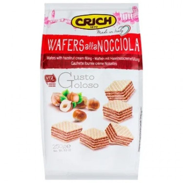 Вафлі "Crich" з фундуком, 250г, Італія