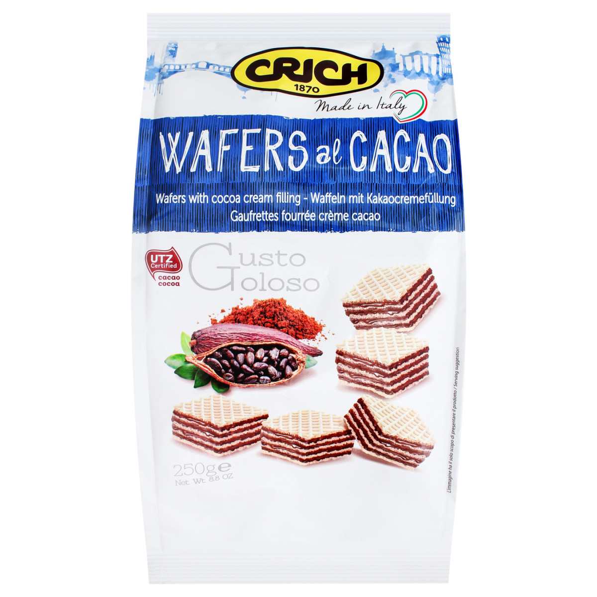 Вафлі "Crich" з какао, 250г, Італія