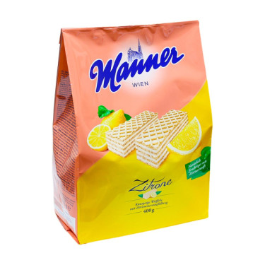 Вафлі "Manner" Lemon Cream з лимонним кремом, 400г, Австрія