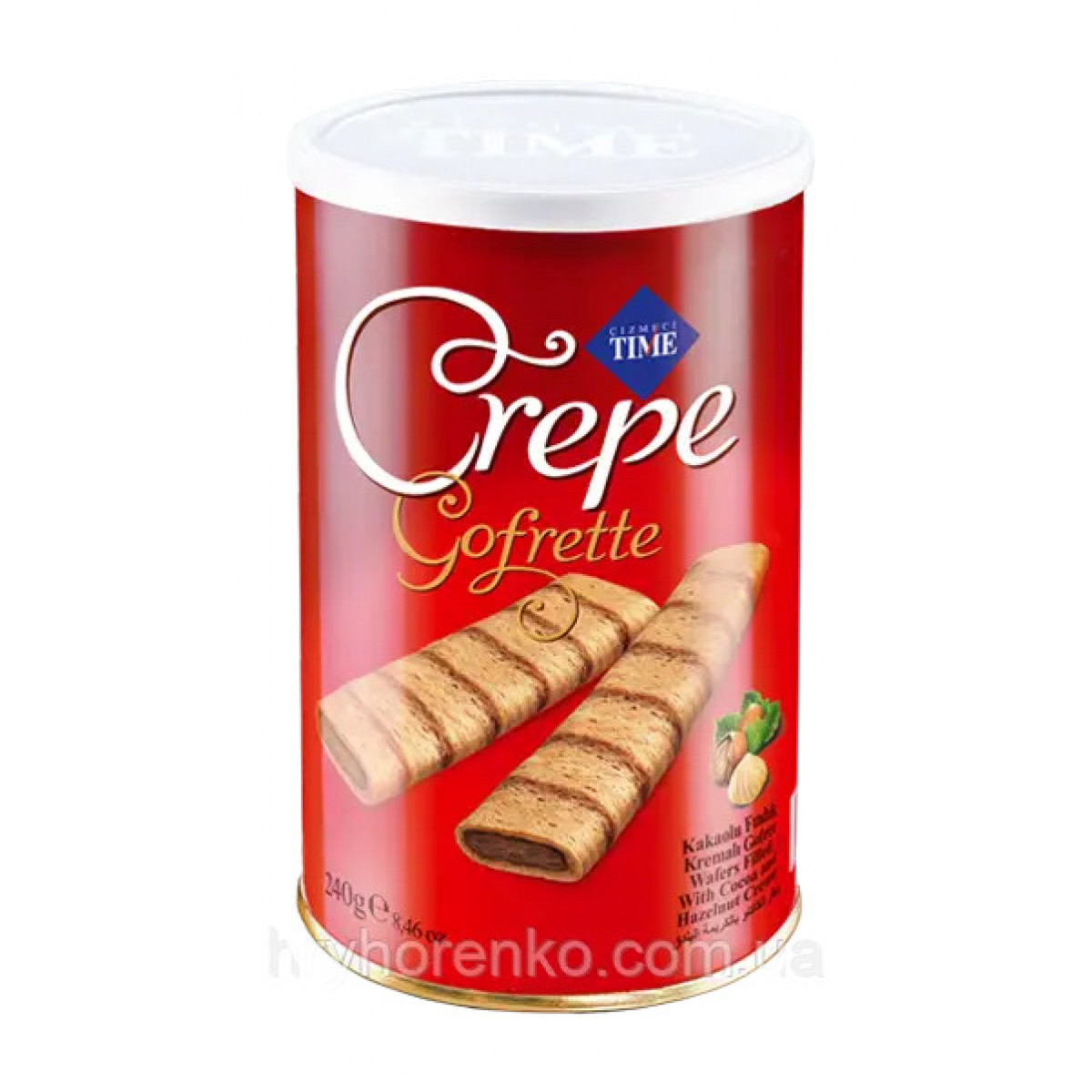 Вафлі "Time" з какао-фундуковим кремом, 250г, Туреччина