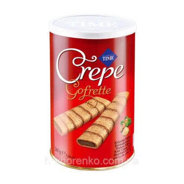 Вафлі "Time" з какао-фундуковим кремом, 250г, Туреччина
