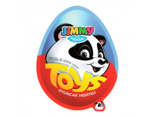 Яйце"JIMMY THE PANDA TOYS (BLUE)" з кремом з пластівцями та ігр., 25г, Туреччина