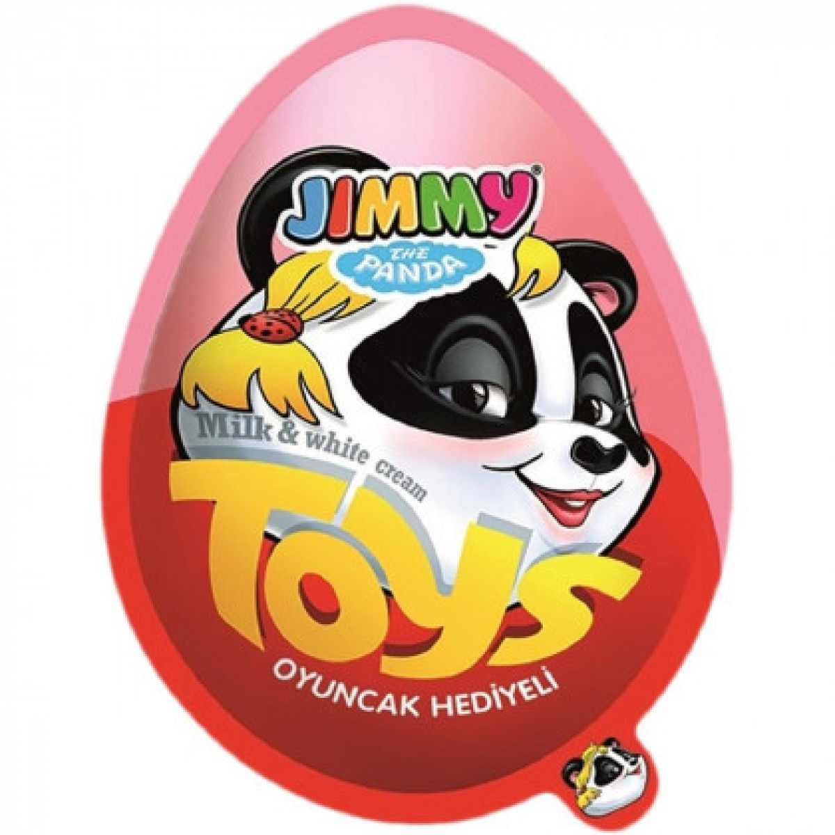 Яйце"JIMMY THE PANDA TOYS (PINK)" з кремом з пластівцями та ігр., 25г, Туреччина