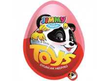 Яйце"JIMMY THE PANDA TOYS (PINK)" з кремом з пластівцями та ігр., 25г, Туреччина