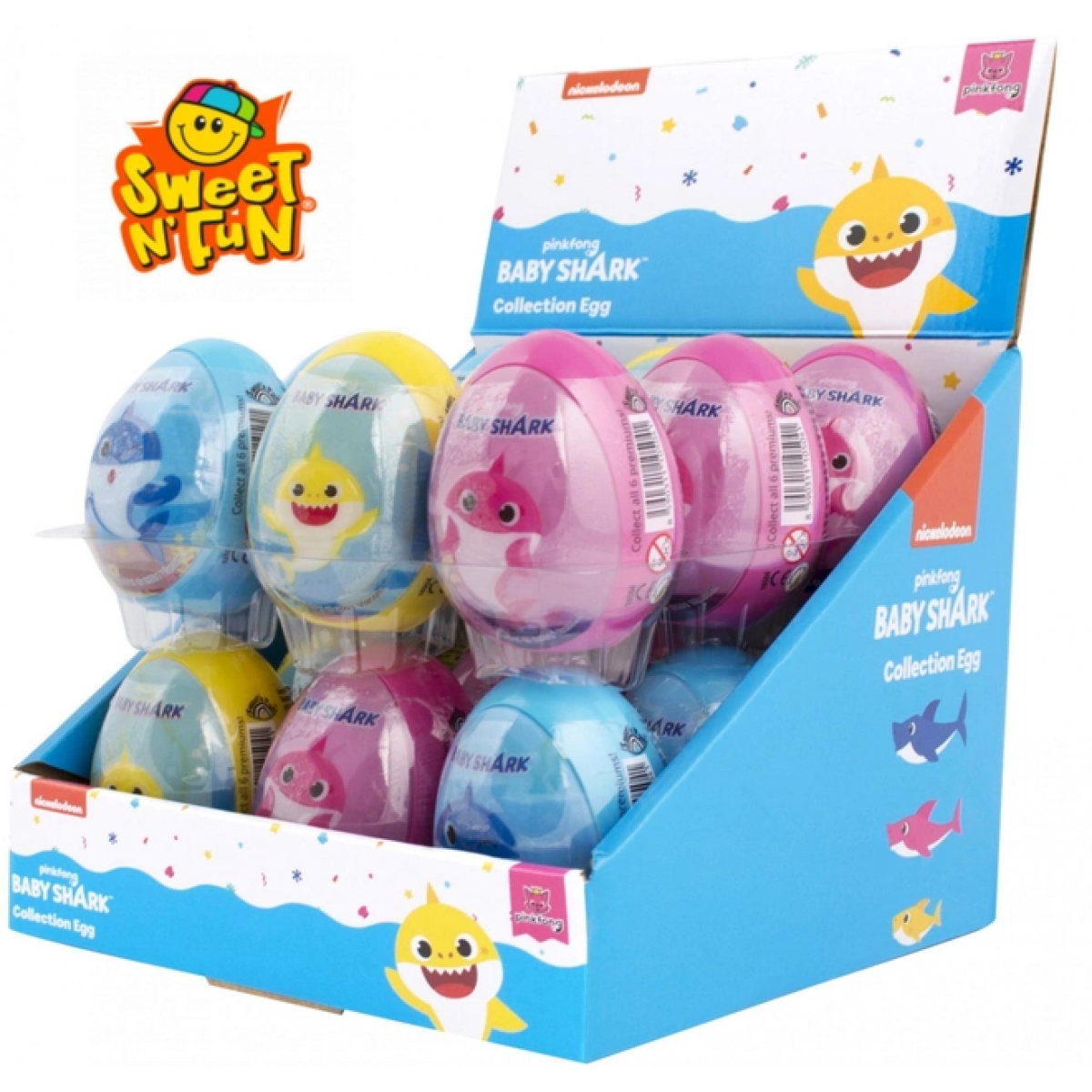 Яйця "Sweet'n Fan" Baby Shark Plastik Eggs 10г, Польща