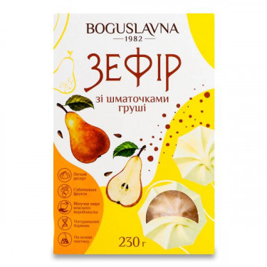 Зефір "Богуславна" зі шматочками груші, 230г, Україна