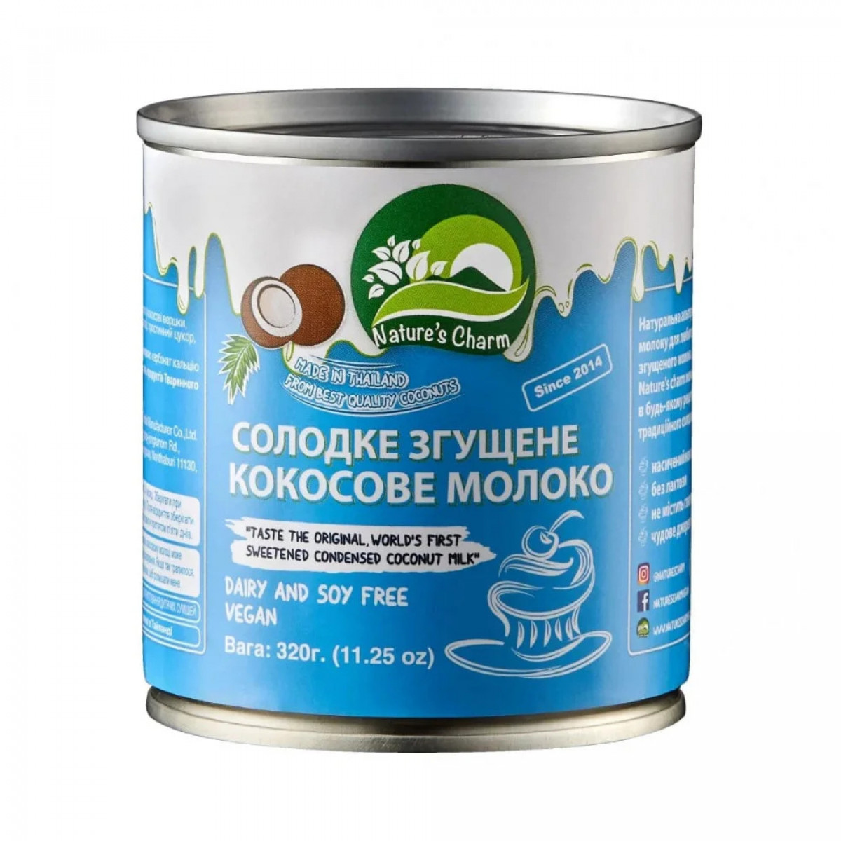 Згущене молоко "Nature`s Charm" Кокосове, 320г, Таїланд