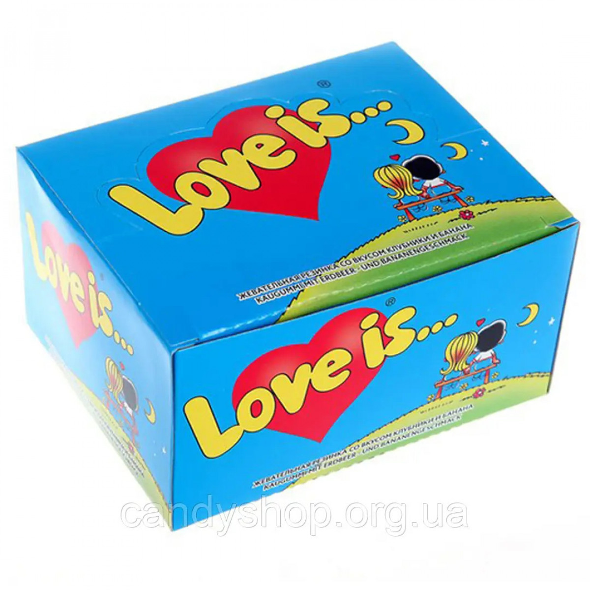 Жув. гумка "Love is" банан та полуниця, 25 г, Туреччина