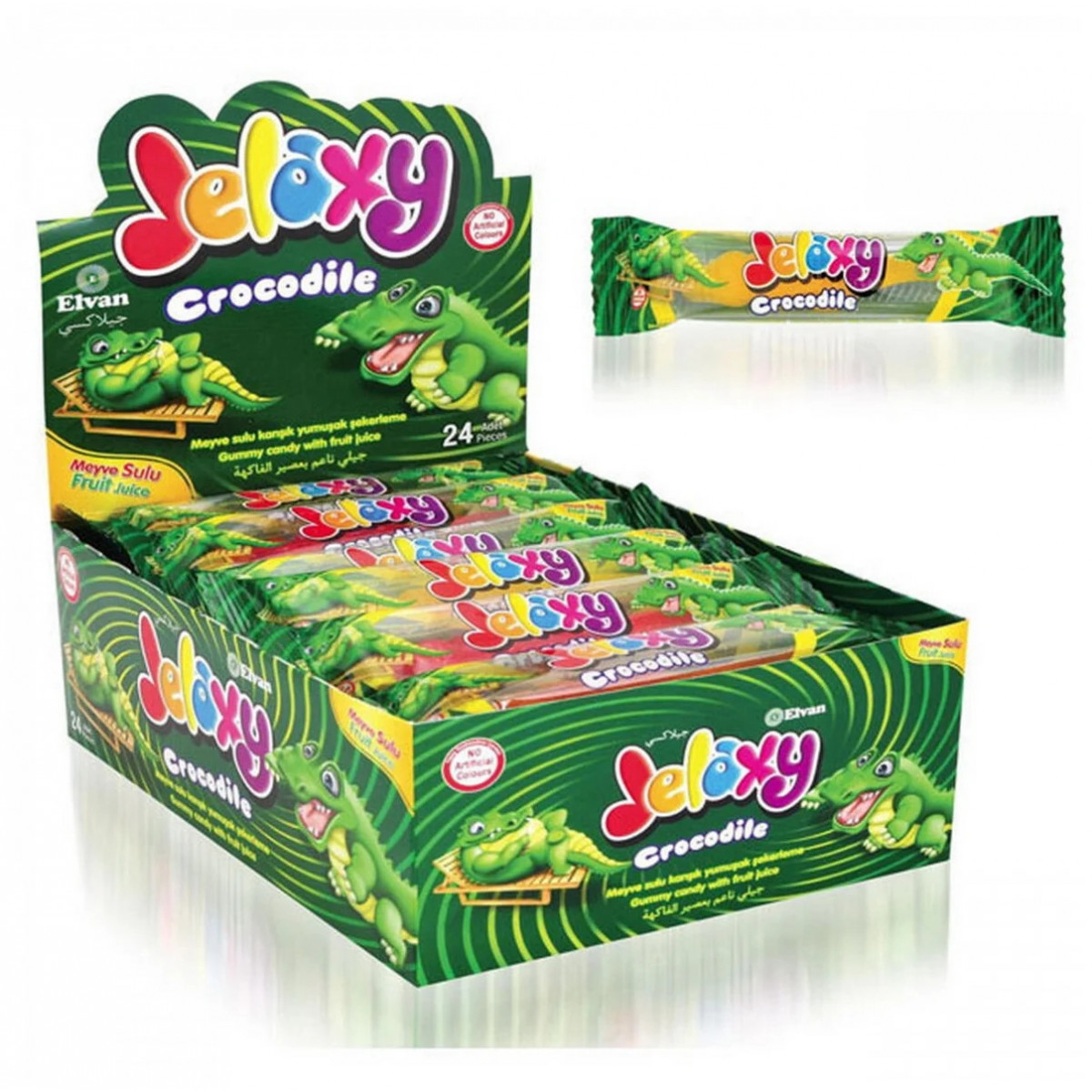 Жув. Цукерки "Elvan" Jelaxy Crocodile, 20 г, Туреччина