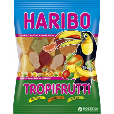 Жув. Цукерки "Haribo" Тропічні фрукти, 200 г, Німеччина