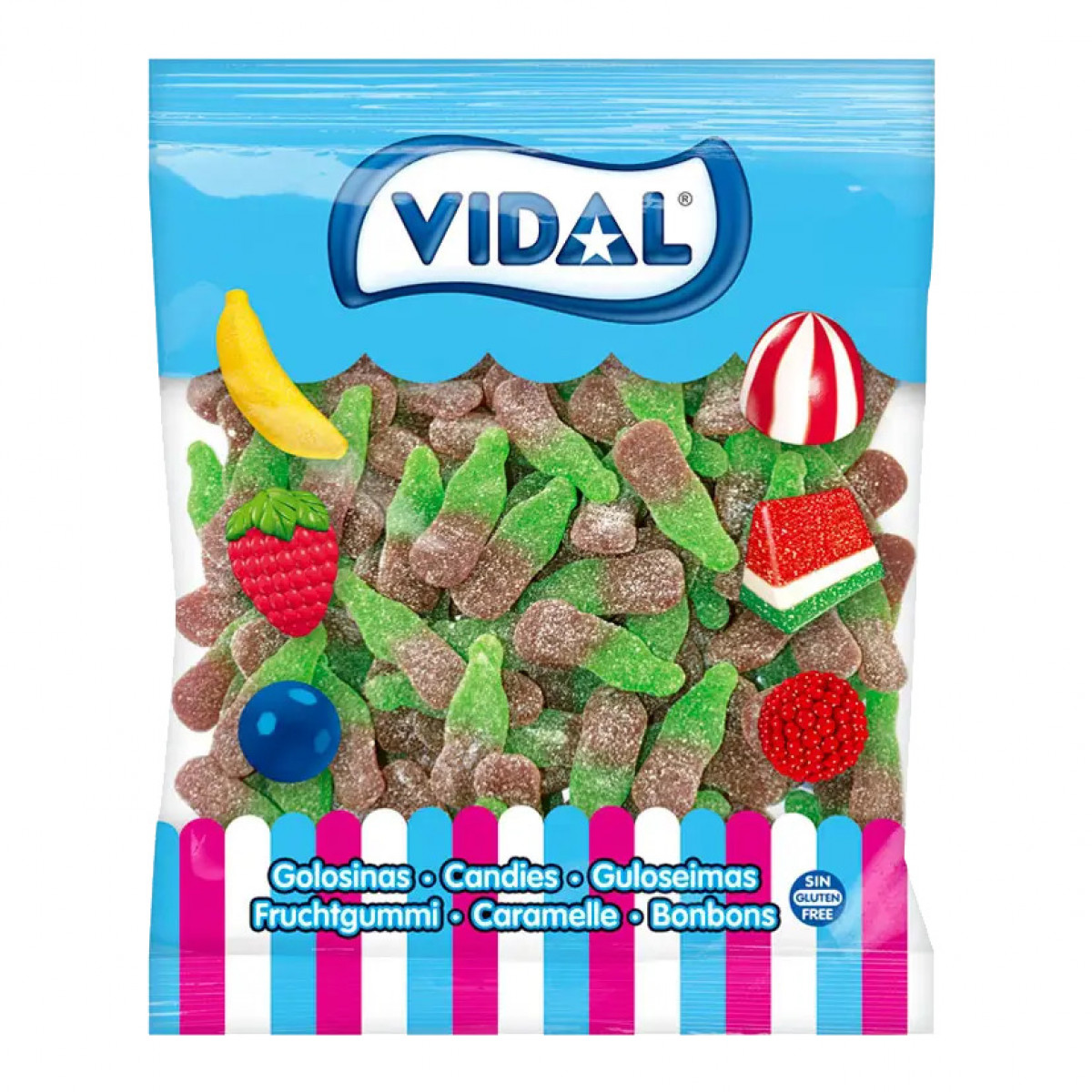 Жув. цукерки "Vidal" кола пляшки, 100 г, Іспанія