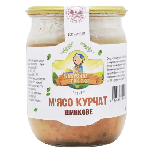М'ясо курчат "Бабусині Лакітки" шинкове, 500г