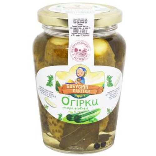 Огірки "Бабусині Лакітки" мариновані, 350г