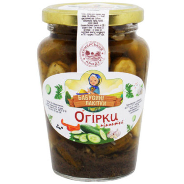 Огірки "Бабусині Лакітки" пікантні, 350г, Україна