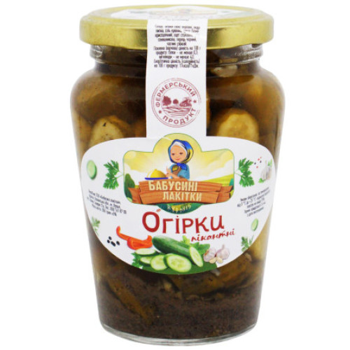 Огірки "Бабусині Лакітки" пікантні, 350г
