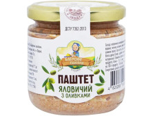 Паштет "Бабусині Лакітки" яловичий з оливками, 170г, Україна