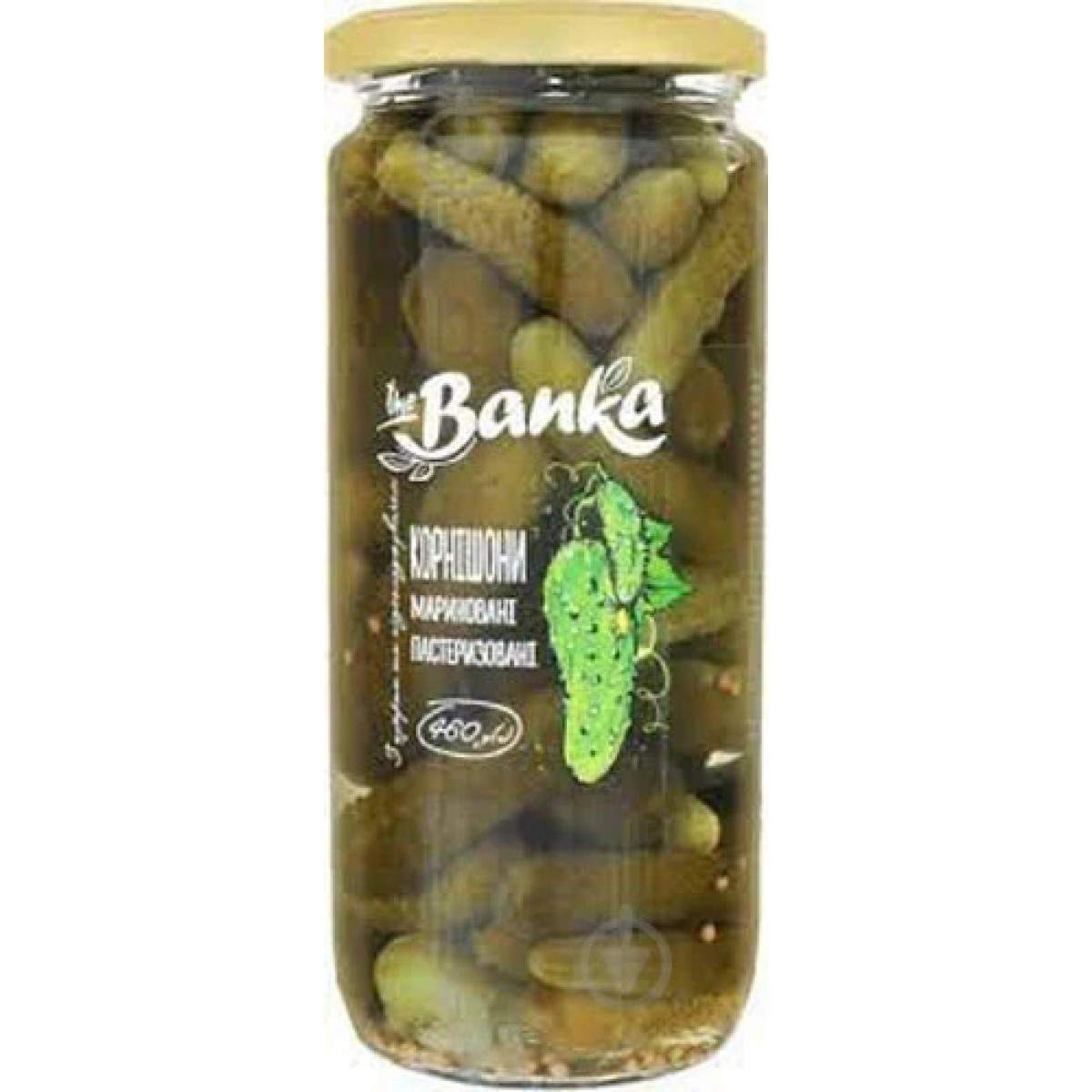 Огірки "The Banka" корнішони мариновані, 460г, Україна