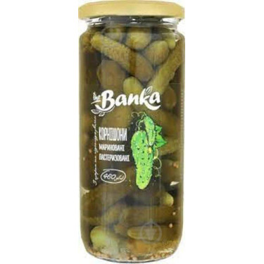 Огірки "The Banka" корнішони мариновані, 460г, Україна
