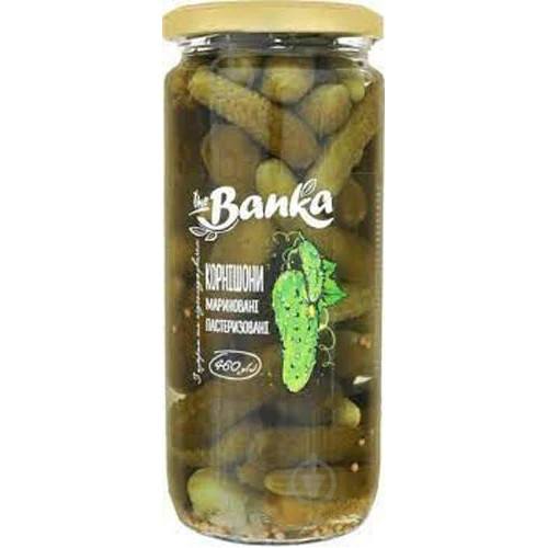 Огірки "The Banka" корнішони мариновані, 460г