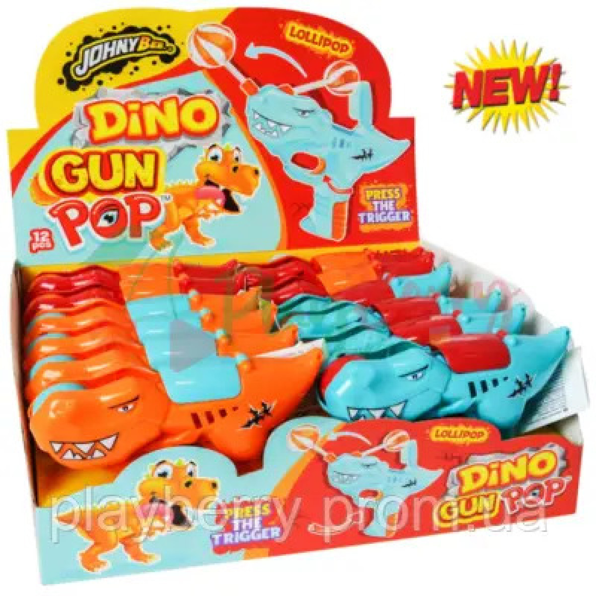 Іграшка з цукерками "Sweet fun" Dino Spin pop , 8 г, Чехія