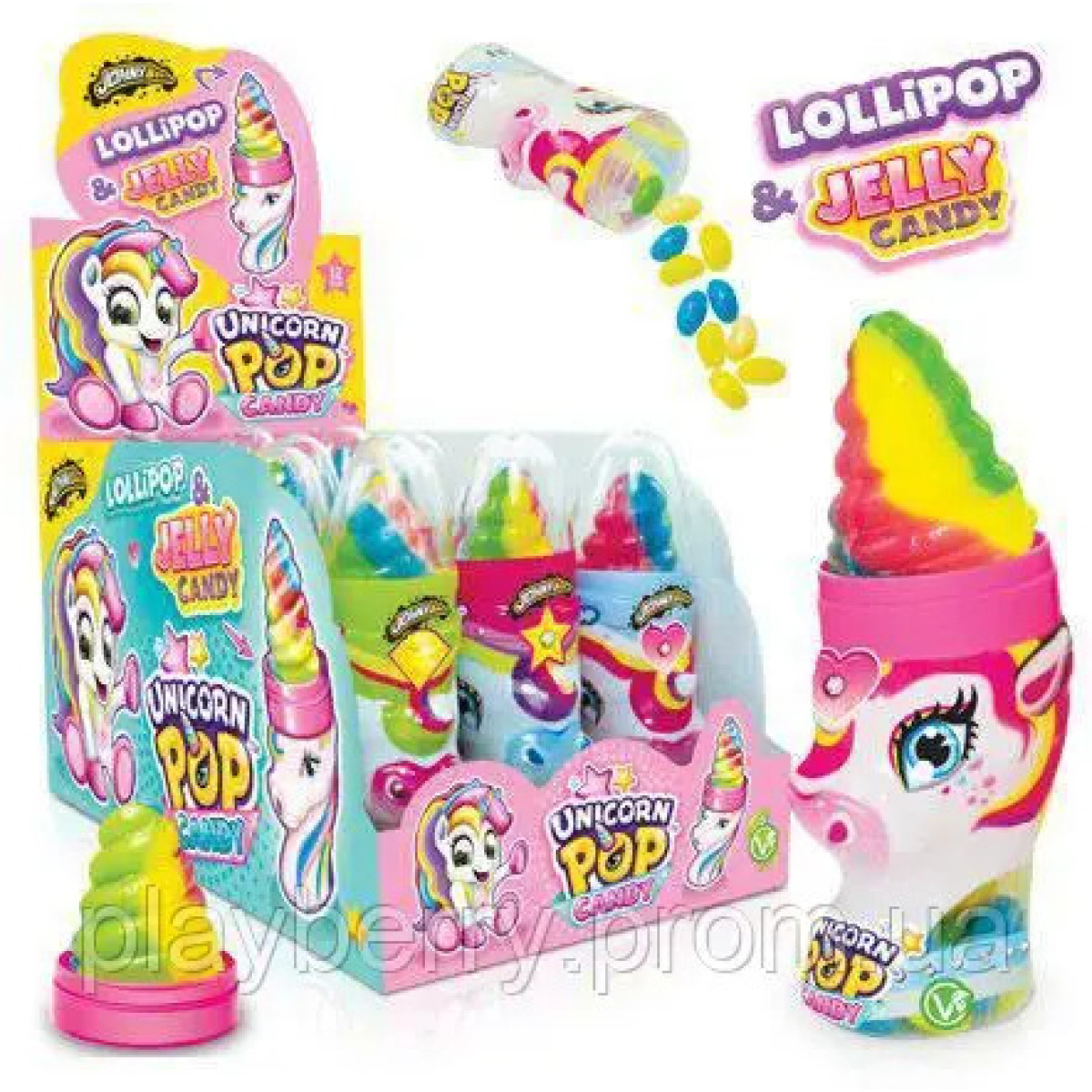 Цукерка "Johny Bee" Unicorn Pop & Candy , 50 г, Польща