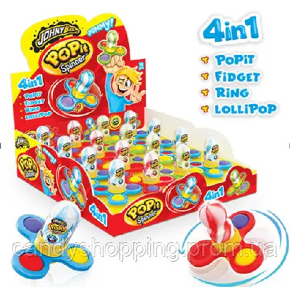 Цукерки "Johny Bee" Pop It Spinner , 15 г, Польща