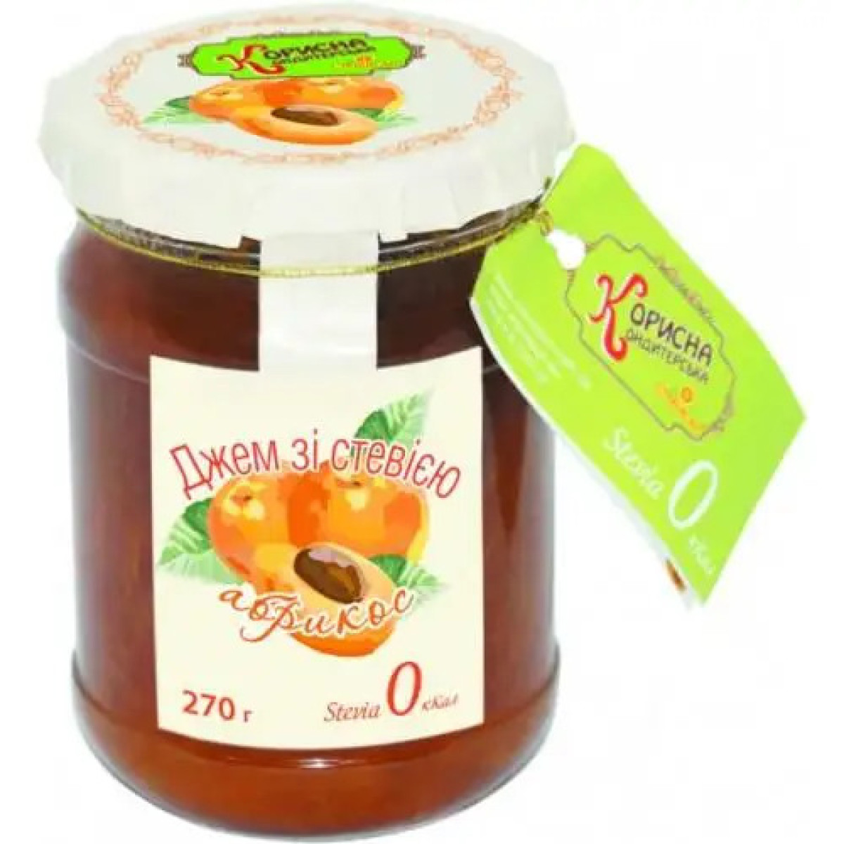 Джем "Корисна Кондитерська" Абрикос, 270г, Україна