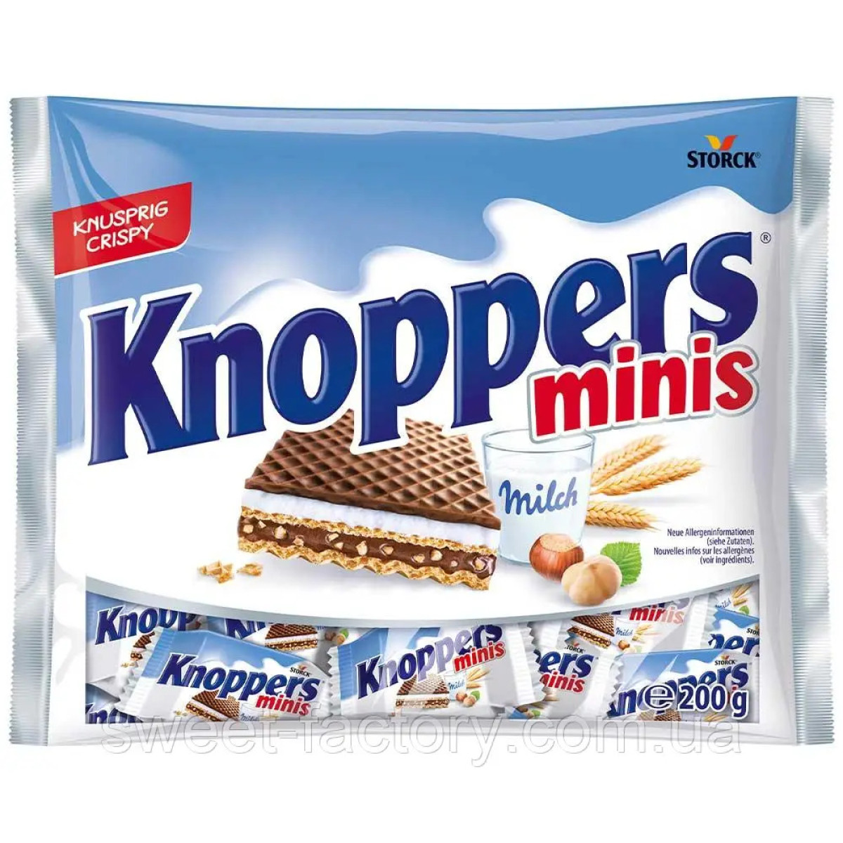 Вафлі "Knoppers" мікс, 200г, Німеччина