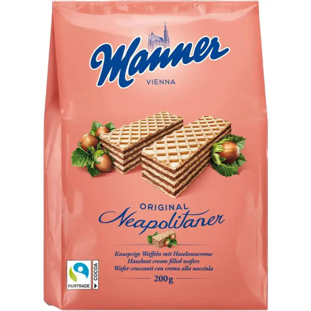 Вафлі "Manner" Zarties з горіховим кремом, 200г, Австрія