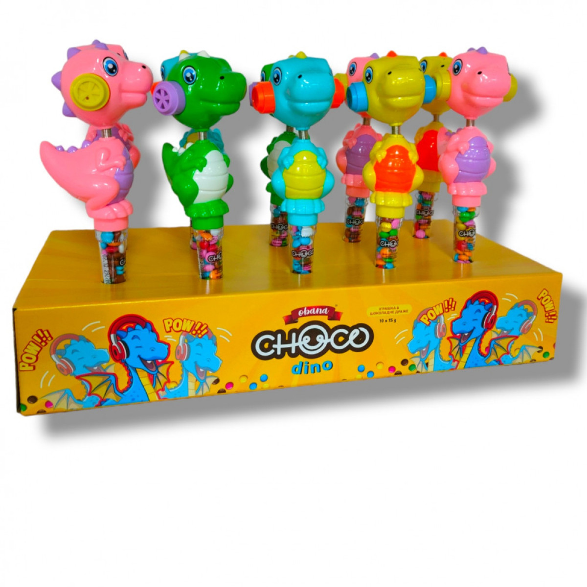 Драже "Obana" Choco Dino+іграшка, 15г, Україна