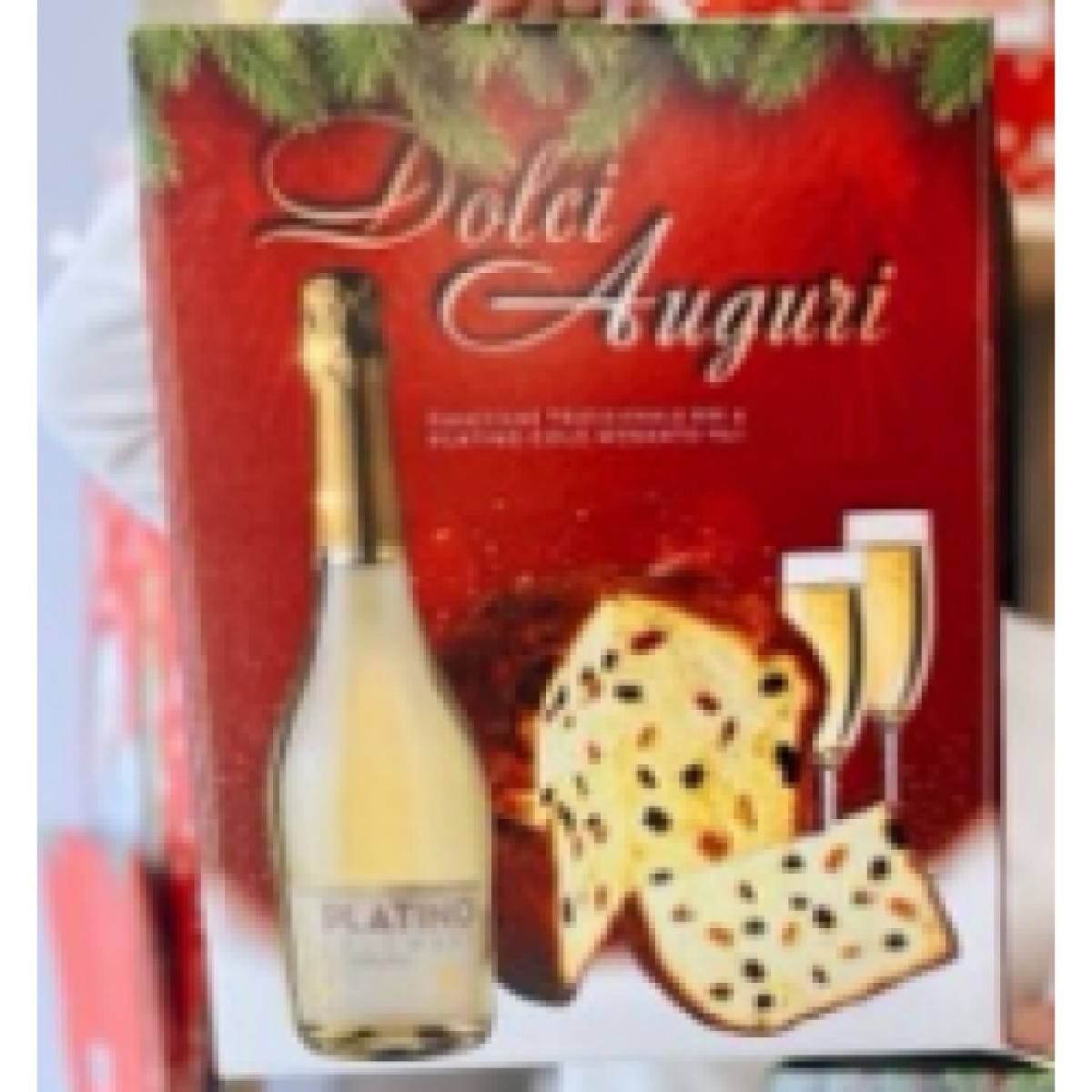 Подарунковий набір Панеттон з родзинками + ігристе вино Dolci Auguri , 900г, Італія