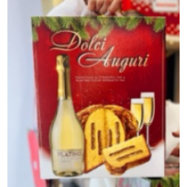 Подарунковий набір Панеттон Пандоро + ігристе вино Dolci Auguri , 900г, Італія