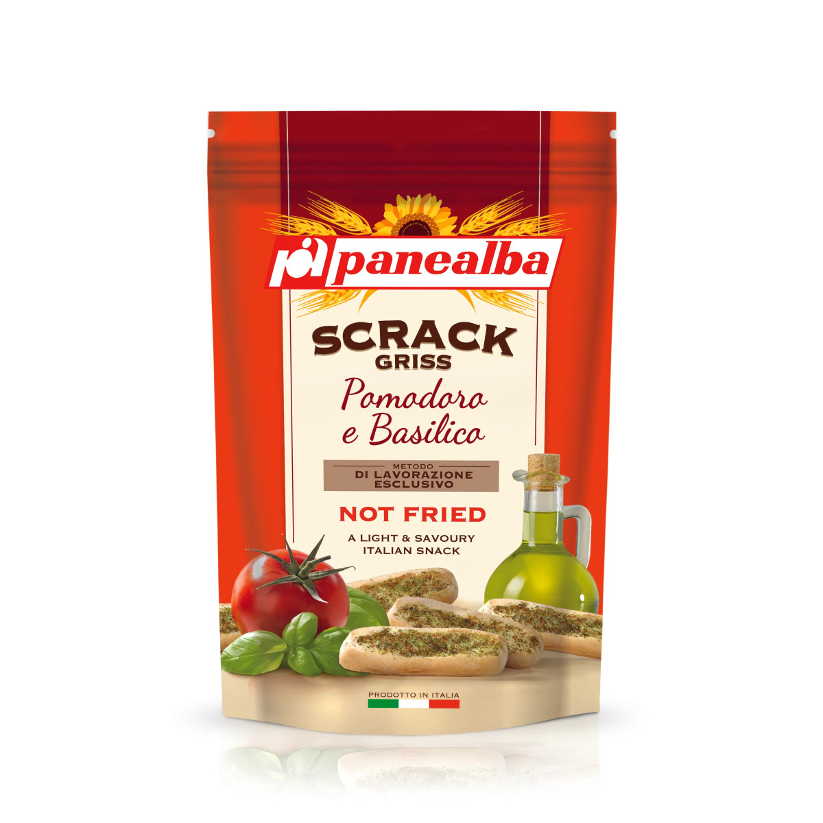 Хлібці "Panealba" з соусом песто та базиліком, 100г, Італія