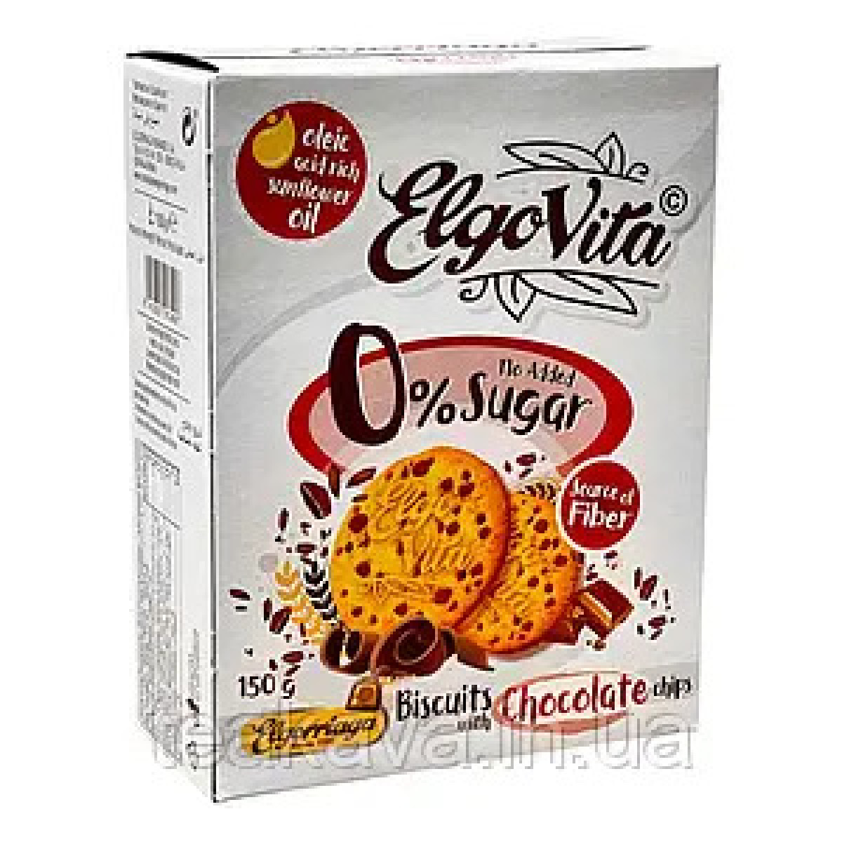 Печиво "Elgorriaga" Elgovita з шоколадними крихтами без цукру, 150г, Іспанія