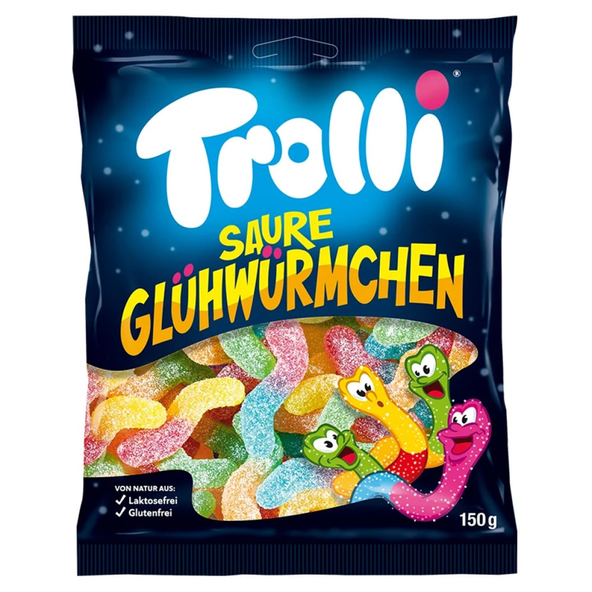 Жув. Цукерки "Trolli" Saure Gluhwurmchen, 150г, Німеччина