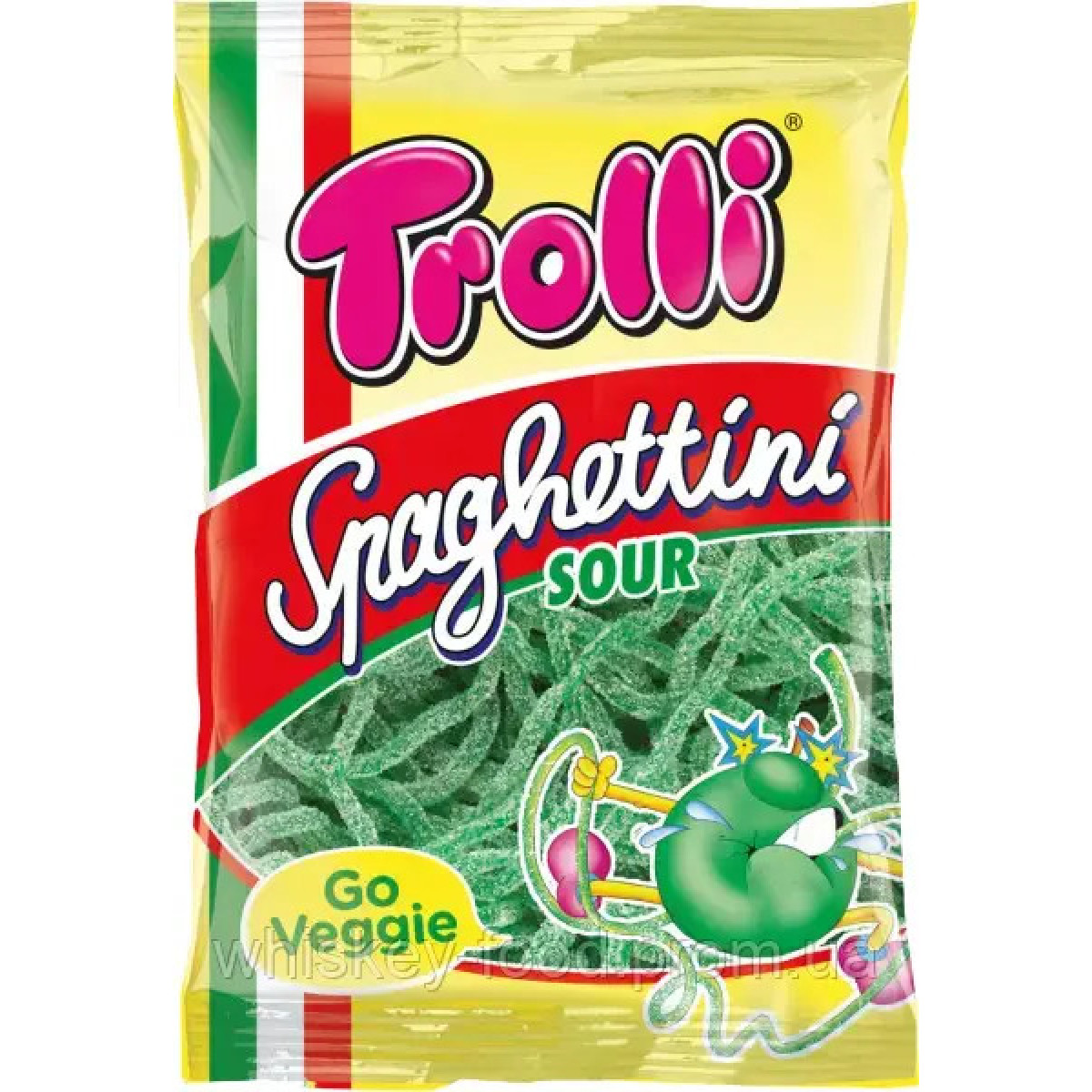 Жув. Цукерки "Trolli" Spaghettino Sour Apple, 100г, Німеччина