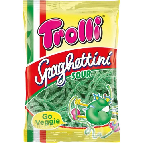 Жув. Цукерки "Trolli" Spaghettino Sour Apple, 100г